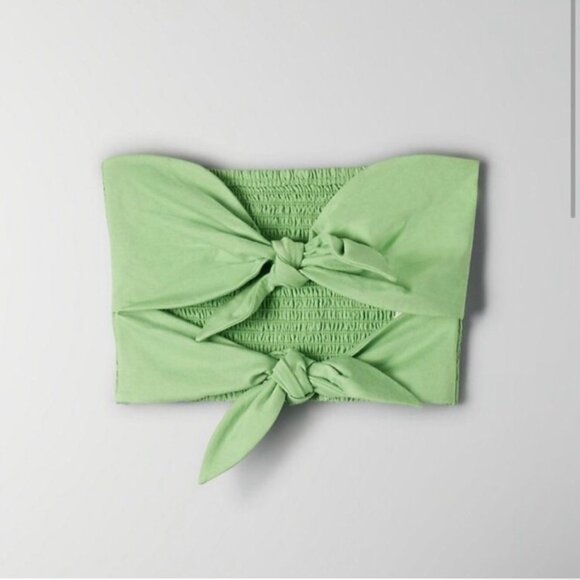 Wilfred GREEN double bow crop top L - Picture 1 of 3